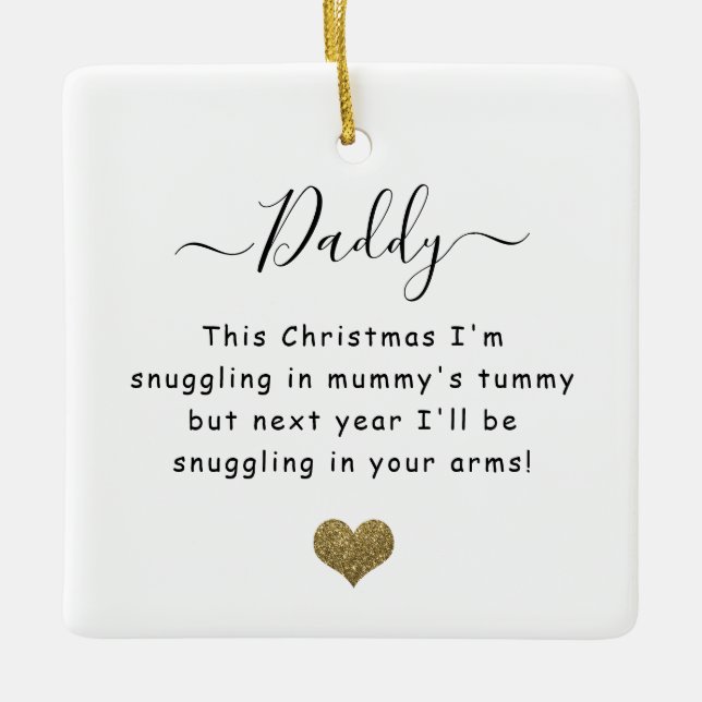Ornamento De Cerâmica Natal do pai a ser (Frente)