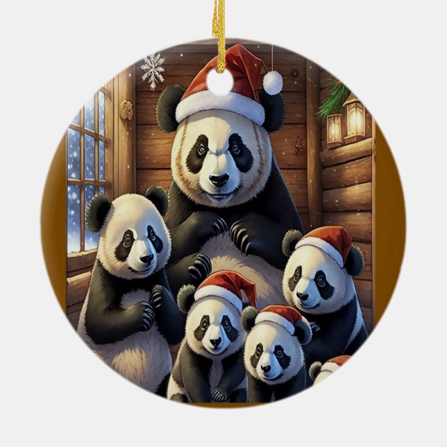 Ornamento De Cerâmica Natal do Urso Panda (Traseira)