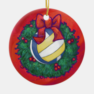 Ornamento De Cerâmica Natal do voleibol