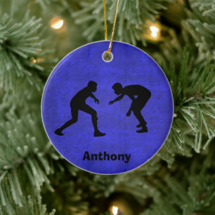Ornamento De Cerâmica Natal do Wrestler Personalizado