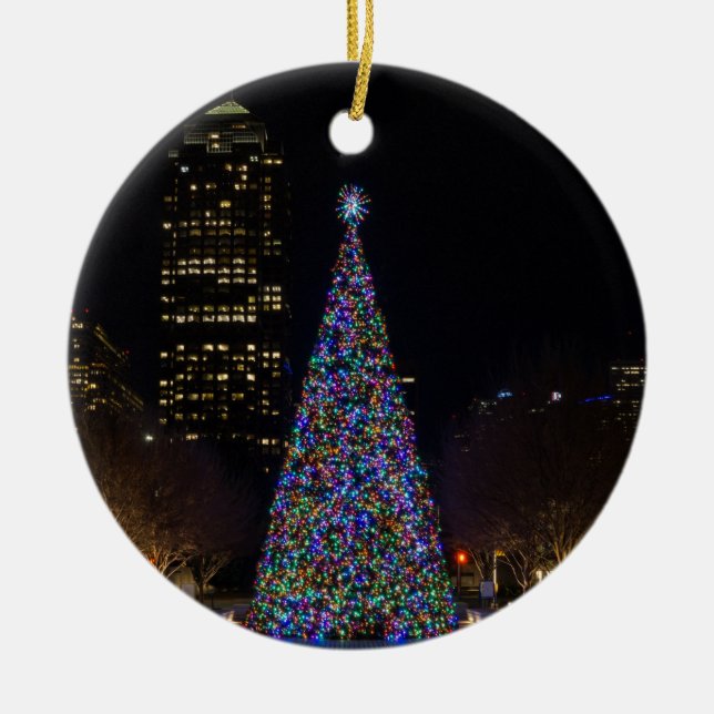 Ornamento De Cerâmica Natal Em Dallas Centro (Frente)