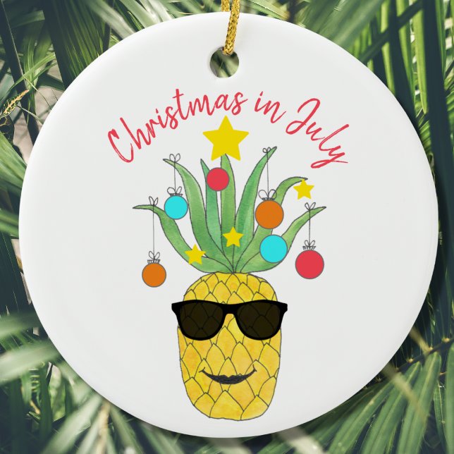 Ornamento De Cerâmica Natal Em Julho (Criador carregado)