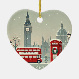 Ornamento De Cerâmica Natal em Londres | Big Ben e Londres Festivo