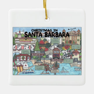 Ornamento De Cerâmica Natal em Papais noeis Barbara