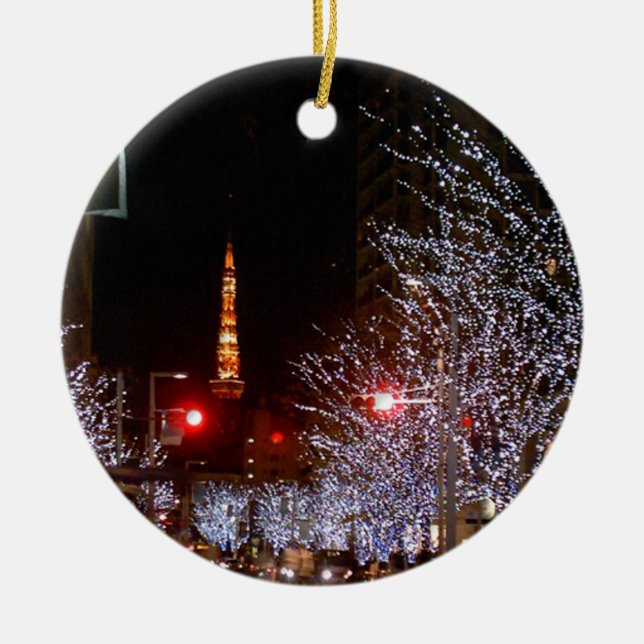 Ornamento De Cerâmica Natal em Tokyo, Japão (Frente)