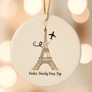 Ornamento De Cerâmica Natal em Torre Eiffel em Paris Personalizável
