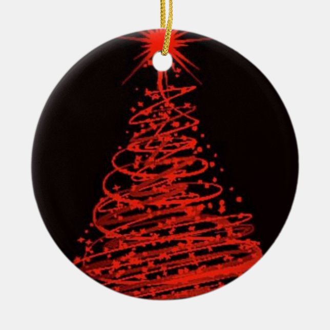 Ornamento De Cerâmica Natal em Vermelho (Frente)