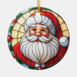 Ornamento De Cerâmica Natal em Vidro Colorido do Papai Noel