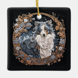 Ornamento De Cerâmica Natal Fantasy Sheltie