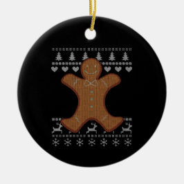 Ornamento De Cerâmica Natal Feio - Biscoito de Gengibre
