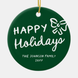 Ornamento De Cerâmica Natal Feliz Desenhado à Mão Foto de Feriados Feliz