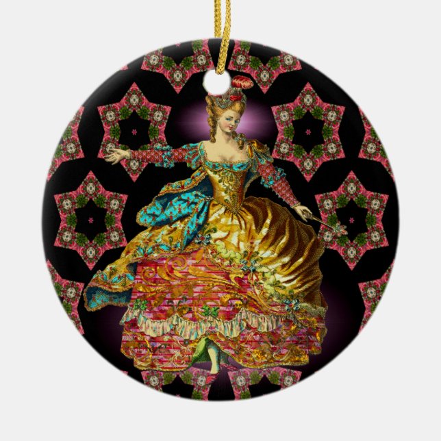 Ornamento De Cerâmica Natal francês (Frente)