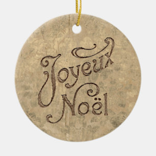 Ornamento De Cerâmica Natal francês para Joyeux Noel Vintage