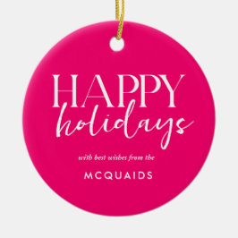 Ornamento De Cerâmica Natal Geométrico Moderno Rosa