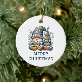 Ornamento De Cerâmica Natal Gnome Fofo de Natal
