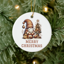 Ornamento De Cerâmica Natal Gnome Fofo de Natal