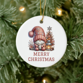 Ornamento De Cerâmica Natal Gnome Fofo de Natal