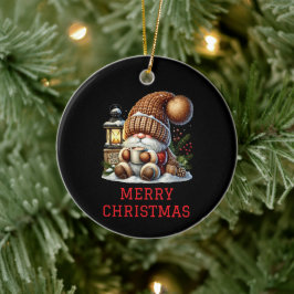 Ornamento De Cerâmica Natal Gnome Fofo de Natal