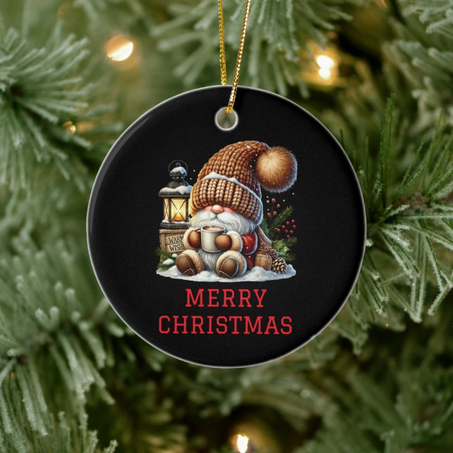 Ornamento De Cerâmica Natal Gnome Fofo de Natal (Árvore)