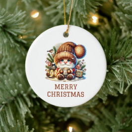 Ornamento De Cerâmica Natal Gnome Fofo de Natal