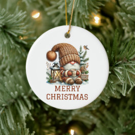 Ornamento De Cerâmica Natal Gnome Fofo de Natal