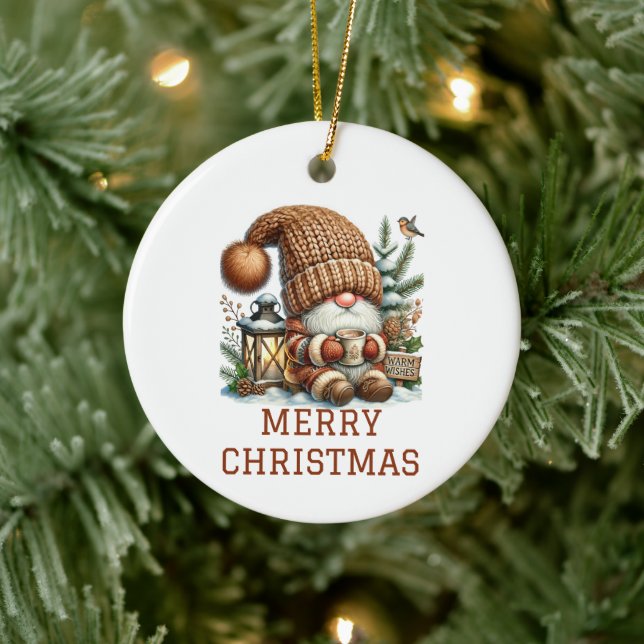 Ornamento De Cerâmica Natal Gnome Fofo de Natal (Árvore)