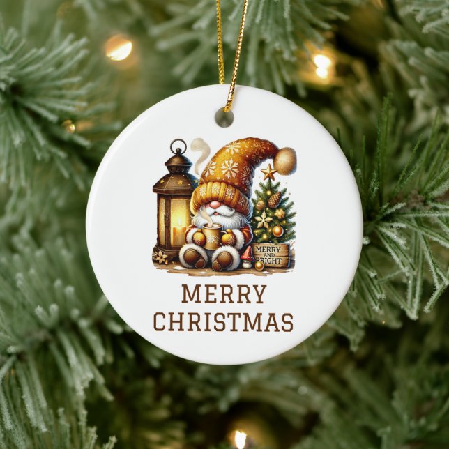 Ornamento De Cerâmica Natal Gnome Fofo de Natal (Árvore)