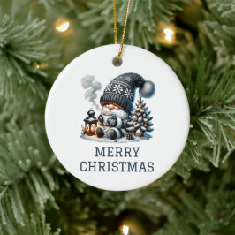 Ornamento De Cerâmica Natal Gnome Fofo de Natal