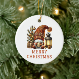 Ornamento De Cerâmica Natal Gnome Fofo de Natal