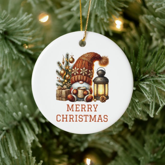 Ornamento De Cerâmica Natal Gnome Fofo de Natal (Árvore)