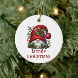Ornamento De Cerâmica Natal Gnome Fofo de Natal