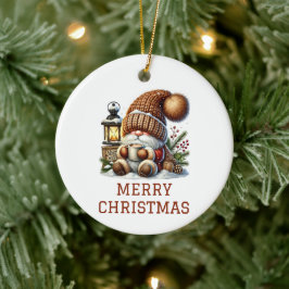 Ornamento De Cerâmica Natal Gnome Fofo de Natal