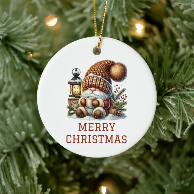 Ornamento De Cerâmica Natal Gnome Fofo de Natal (Árvore)