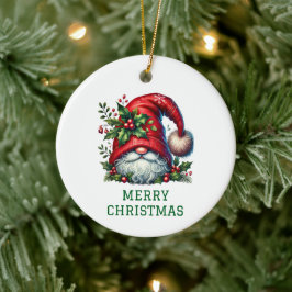 Ornamento De Cerâmica Natal Gnome Fofo de Natal