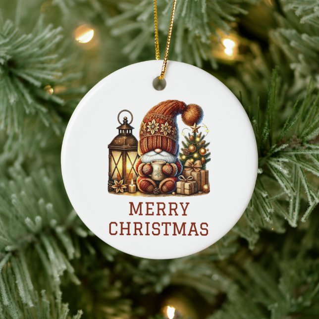Ornamento De Cerâmica Natal Gnome Fofo de Natal (Árvore)