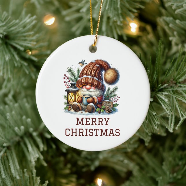 Ornamento De Cerâmica Natal Gnome Fofo de Natal (Árvore)