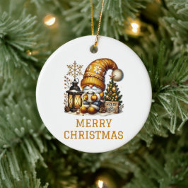 Ornamento De Cerâmica Natal Gnome Fofo de Natal