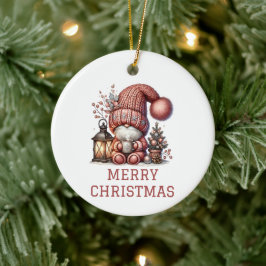 Ornamento De Cerâmica Natal Gnome Fofo de Natal