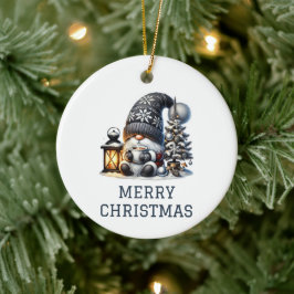 Ornamento De Cerâmica Natal Gnome Fofo de Natal