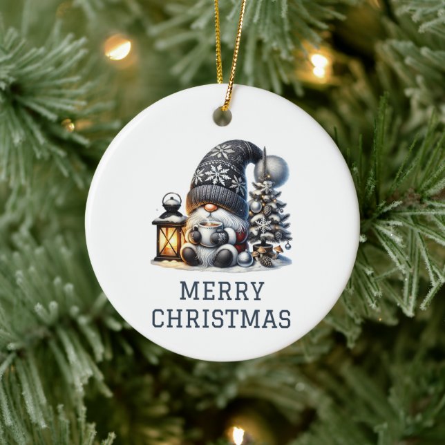 Ornamento De Cerâmica Natal Gnome Fofo de Natal (Árvore)