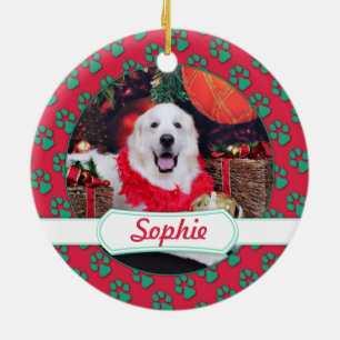 Ornamento De Cerâmica Natal - grandes Pyrenees - Sophie