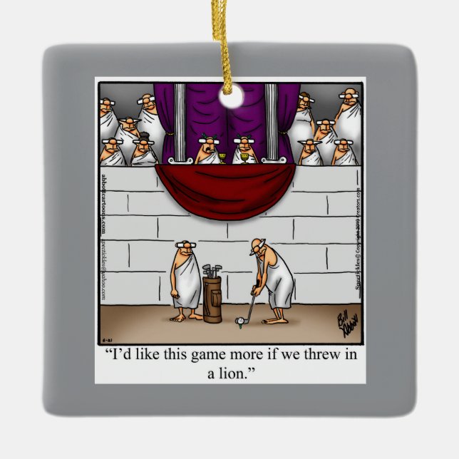 Ornamento De Cerâmica Natal Hillarious Golf Humor (Frente)