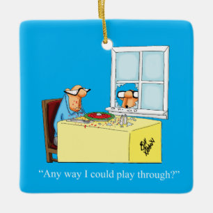 Ornamento De Cerâmica Natal Hillarious Golf Humor