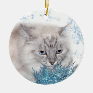 Ornamento De Cerâmica Natal Himalaia do gatinho