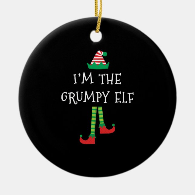 Ornamento De Cerâmica Natal I_m A Camisa Do Elf Grumpy (Frente)