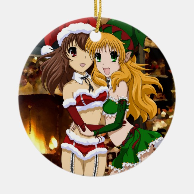 Ornamento De Cerâmica Natal impertinente (Frente)