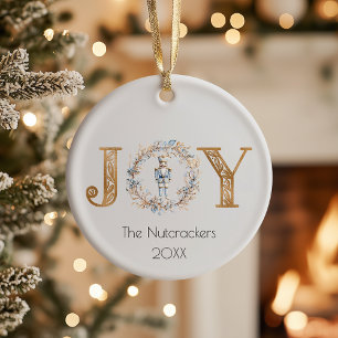 Ornamento De Cerâmica Natal Joy Nutcracker Watercolor Foto
