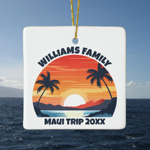 Ornamento De Cerâmica Natal Legal do Sunrise Souvenir da Viagem Maui Per