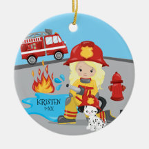 Natal louro da menina do sapador-bombeiro original