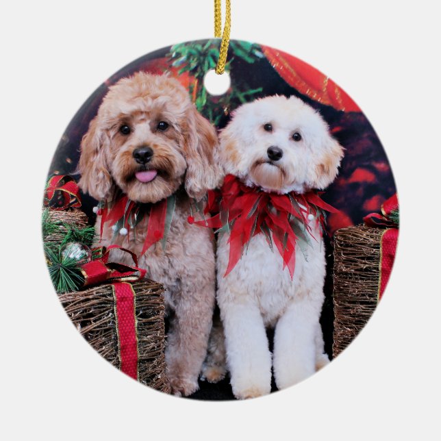 Ornamento De Cerâmica Natal - mini Doodles - Maggie Lena (Frente)